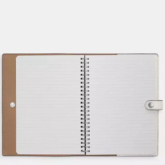 NEW Coach Refined Pebble Leather Chalk Multi Floral Print Notebook Journal - Picture 2 of 15